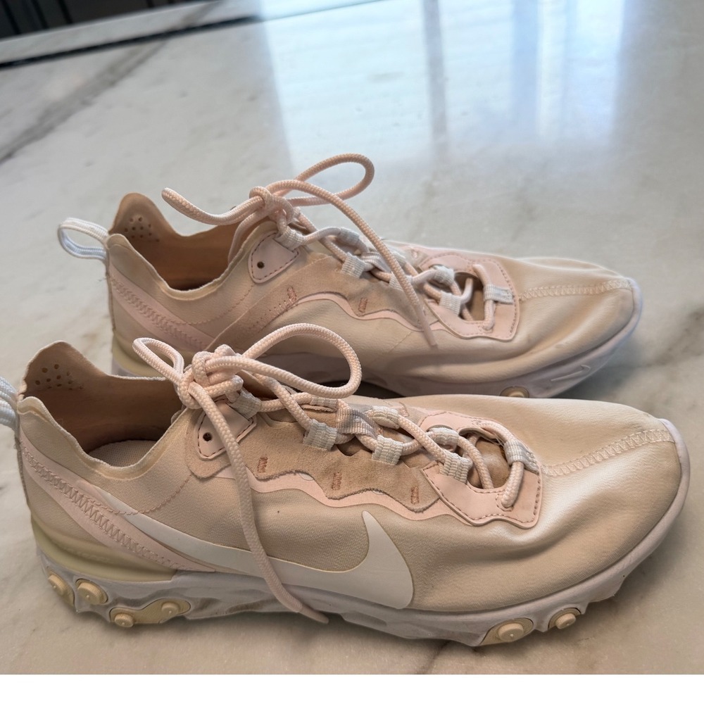 Nike React Element 55 Womens Pale Pink‎ Guava Ice Running Shoes BQ2728-600 - Picture 2 of 11